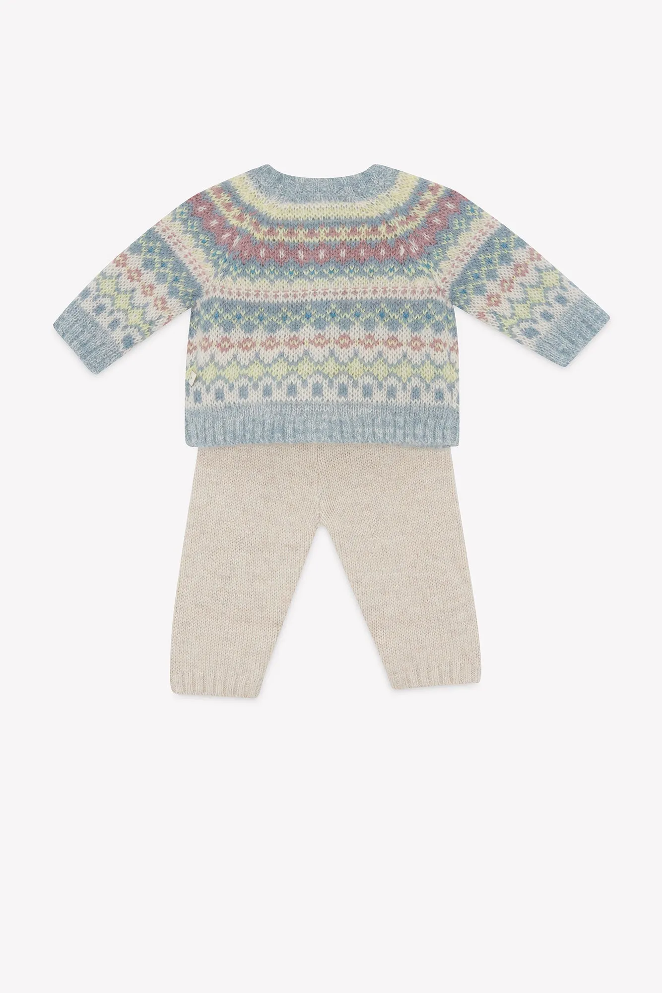 Bonton Toudou Mouton babysæt beige strik 2 dele