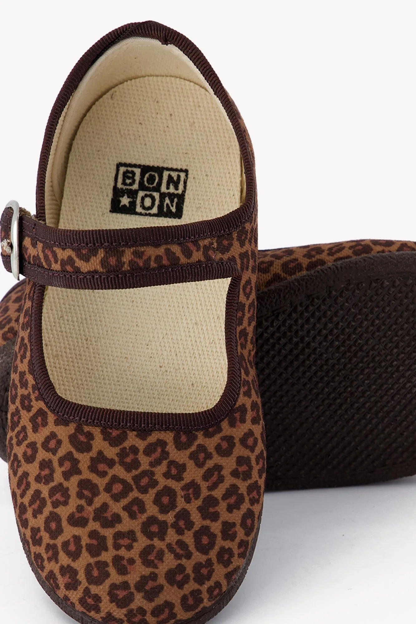 Bonton Jane Léopard ballerinasko leopard bomuld