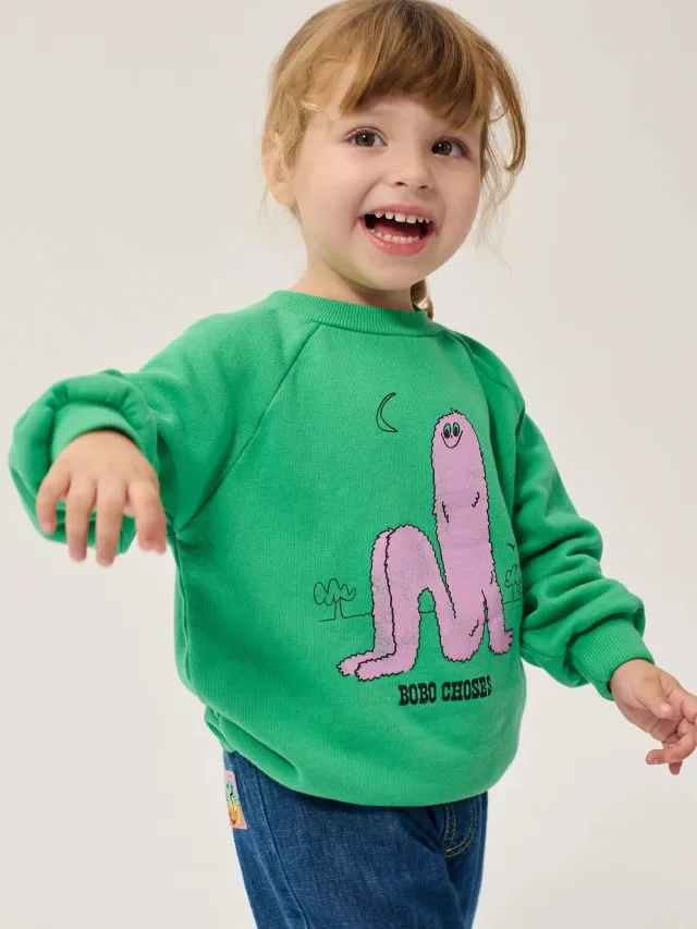 Bobo Choses Long Pinky Puff sweattrøje grøn økologisk