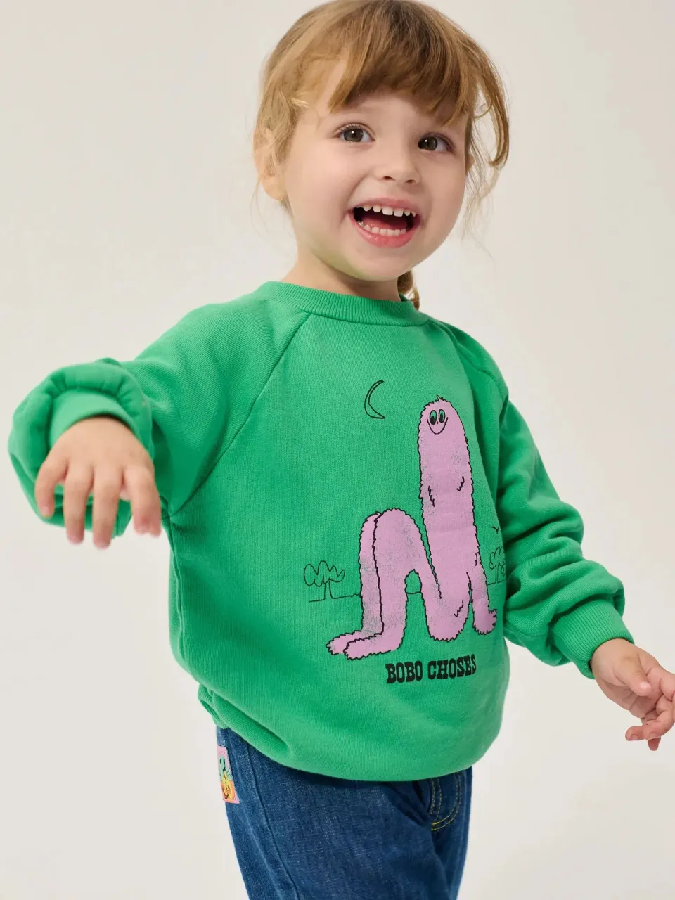 Bobo Choses Long Pinky Puff sweattrøje grøn økologisk