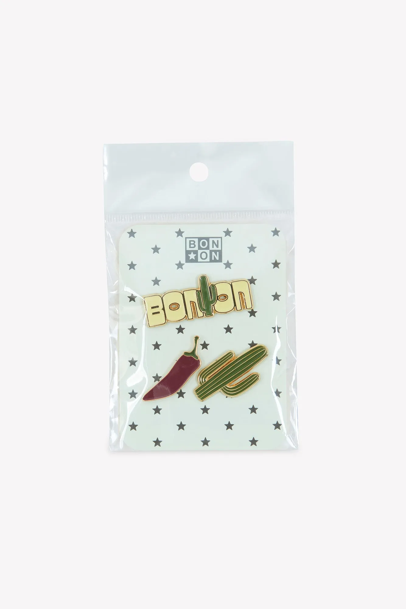 Bonton Cactus pins sæt 3 stk kaki