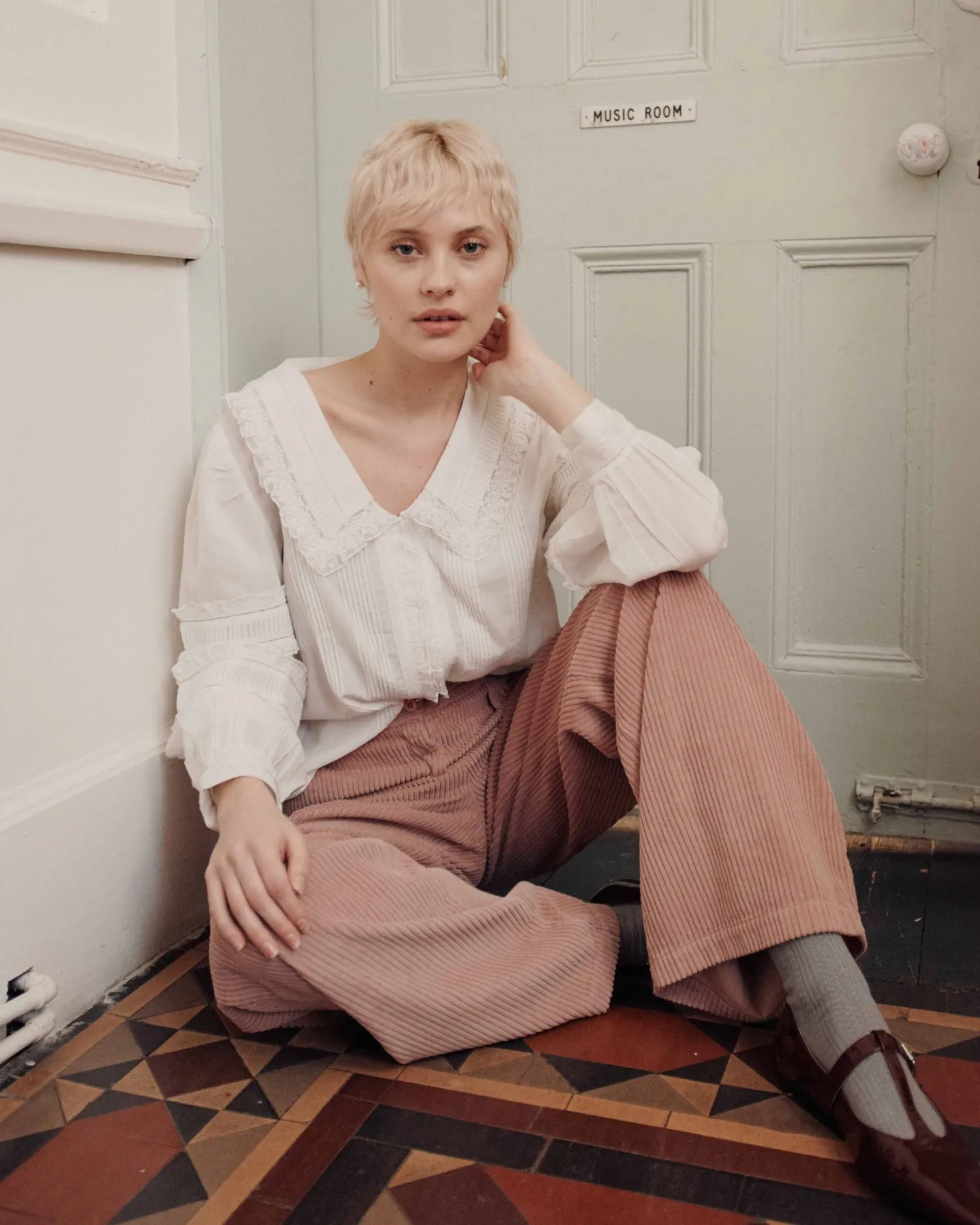 Emile et Ida Ecume bluse ecru blonde økobomuld