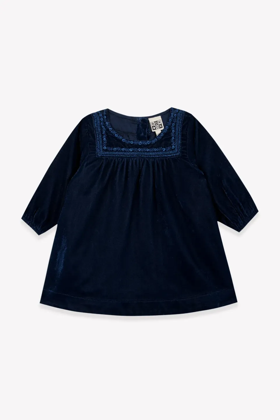 Bonton Pimousse Sailor Blue kjole i fløjl blå