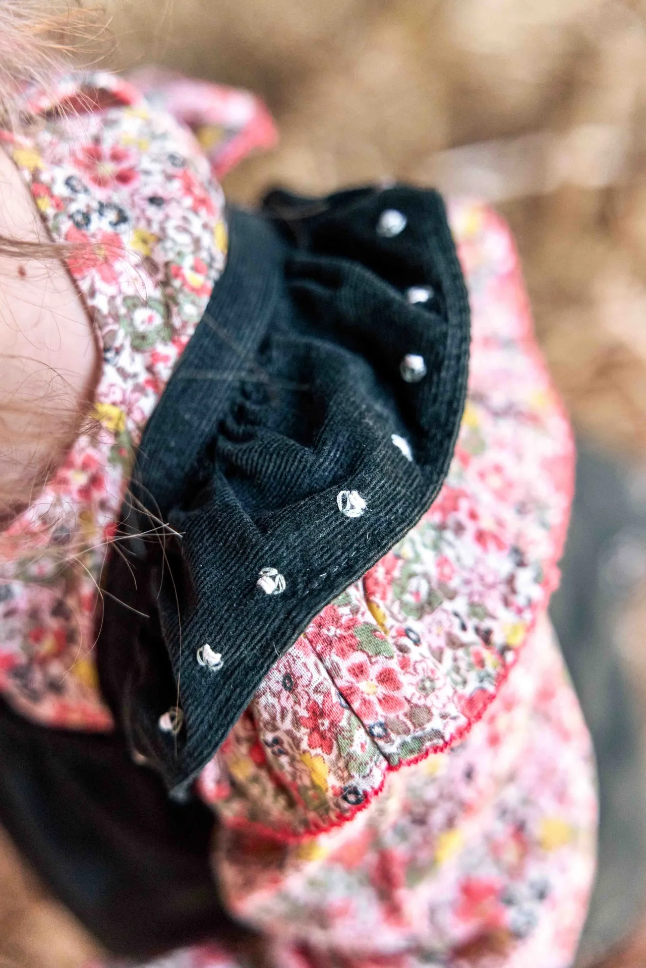 Bonton Madeleine Black Bird kjole sort fløjl