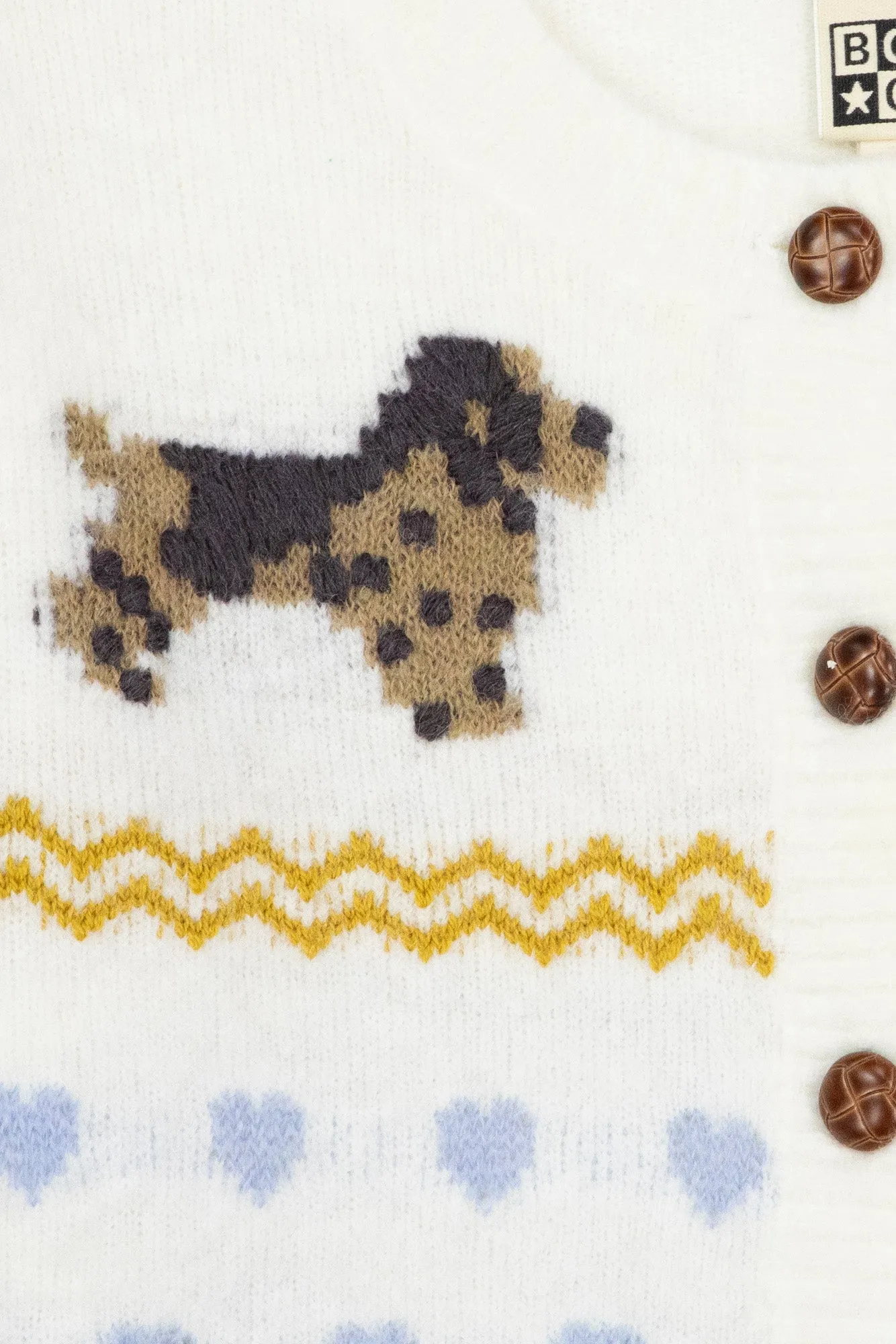 Bonton Paula Milk cardigan uld hunde jacquard