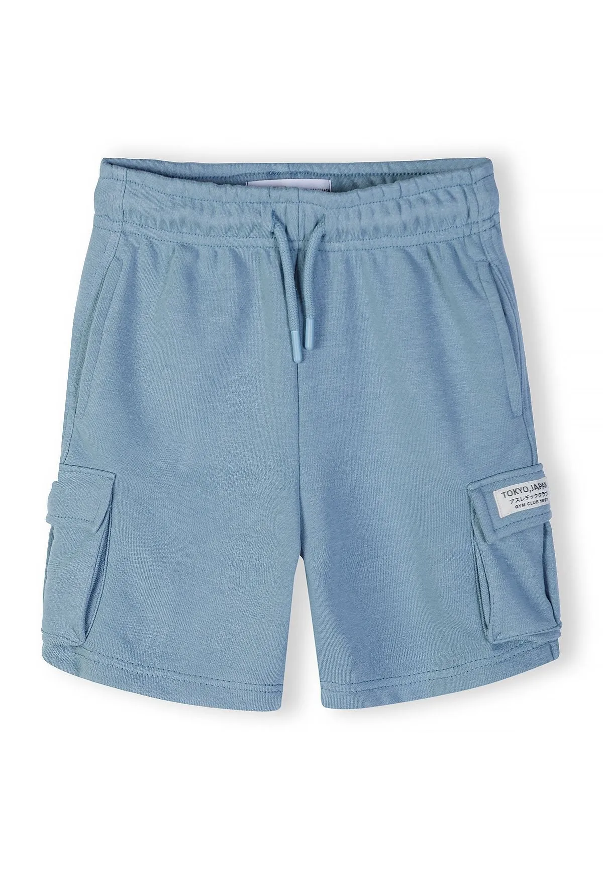 Minoti 44789 sæt blågrå drenge sweatshirt shorts
