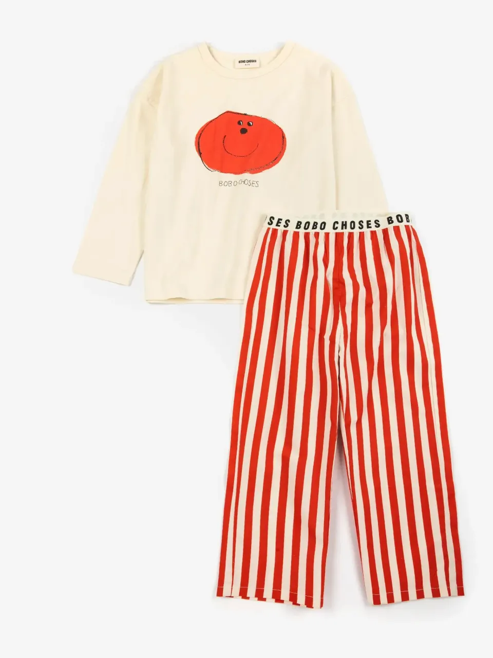 Bobo Choses Weirdly Happy nattøjssæt rød 1-2 år øko