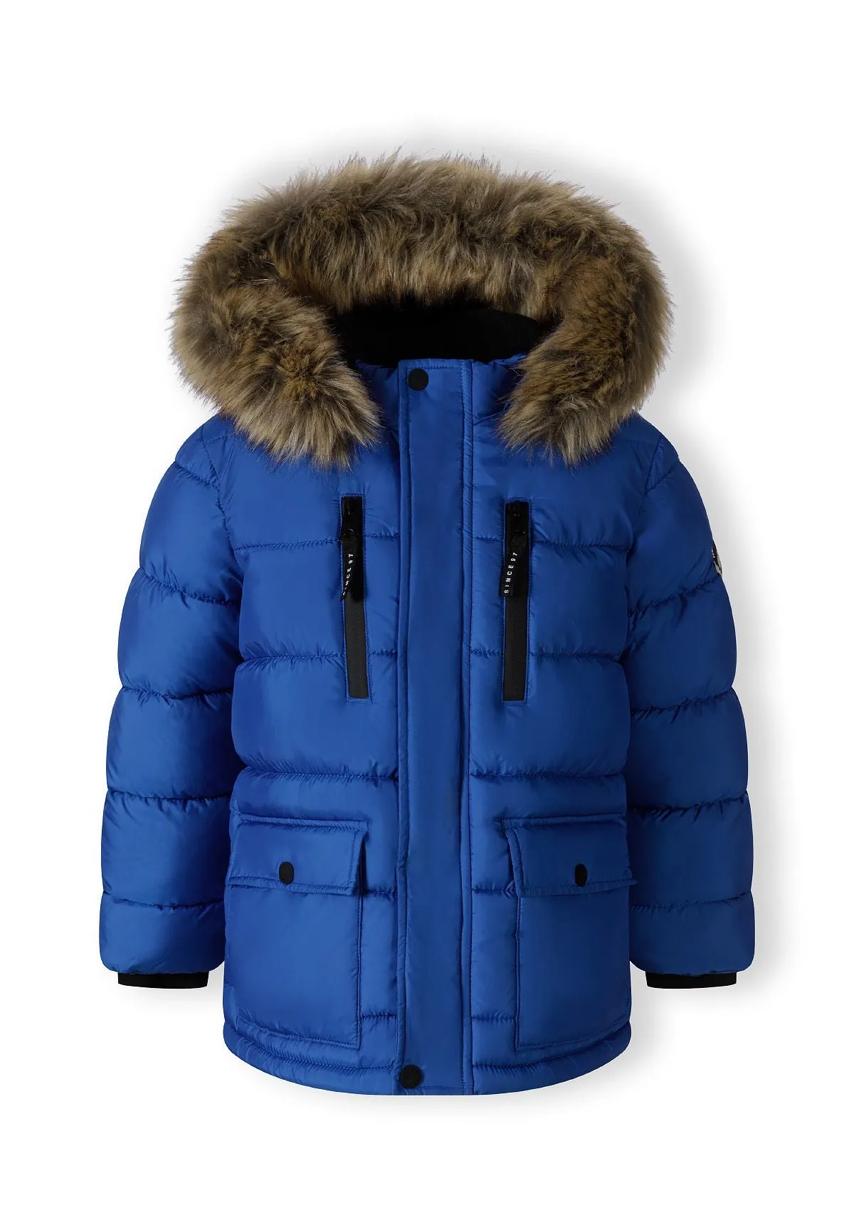 Minoti 45249 parka til drenge blå foret
