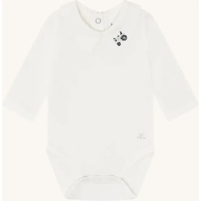 Hust & Claire Bebe Collar langærmet body Green Foam økologisk bomuld