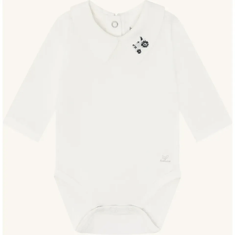 Hust & Claire Bebe Collar langærmet body Green Foam økologisk bomuld