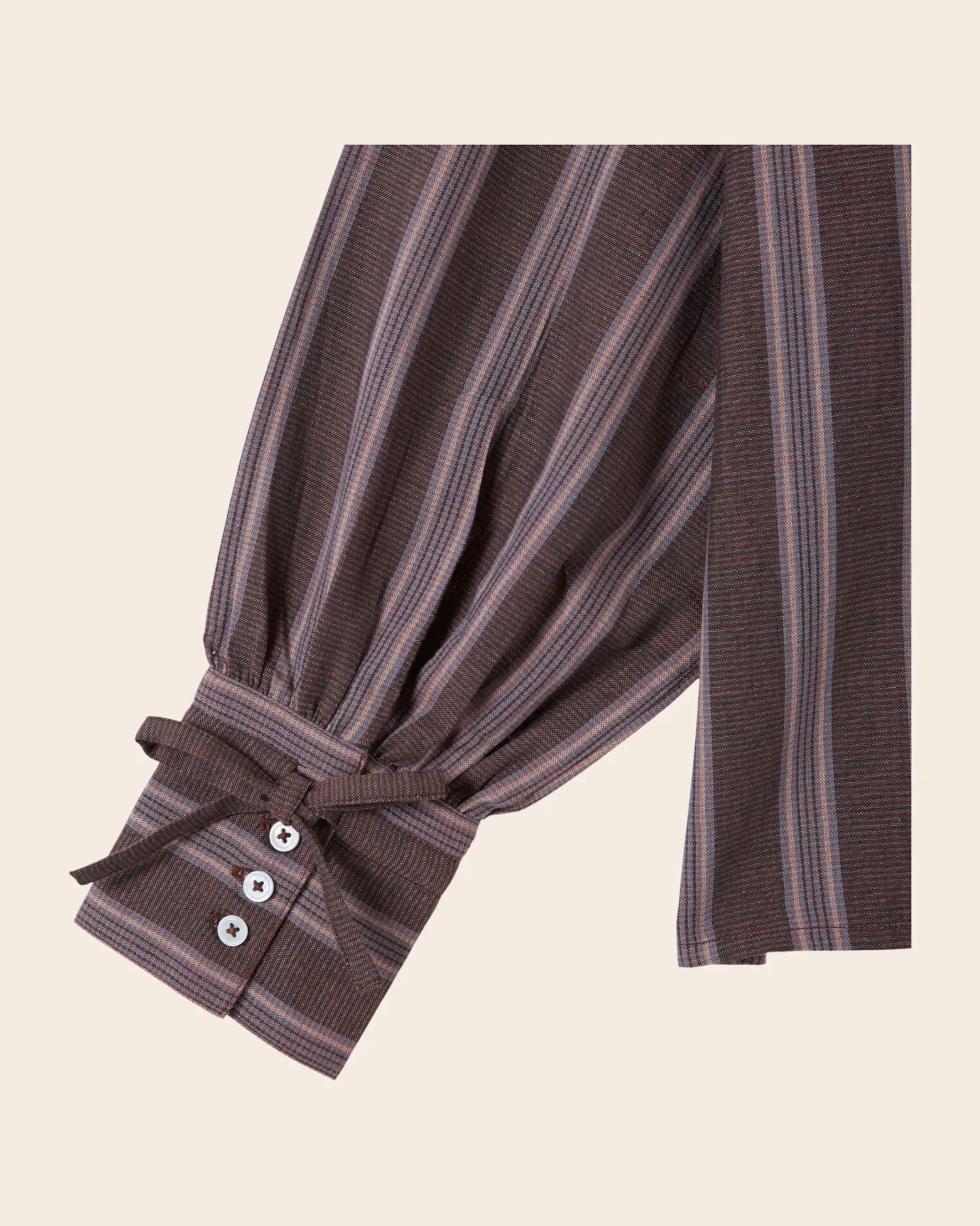 Emile et Ida Erine bluse lilla stribet khadi bomuld