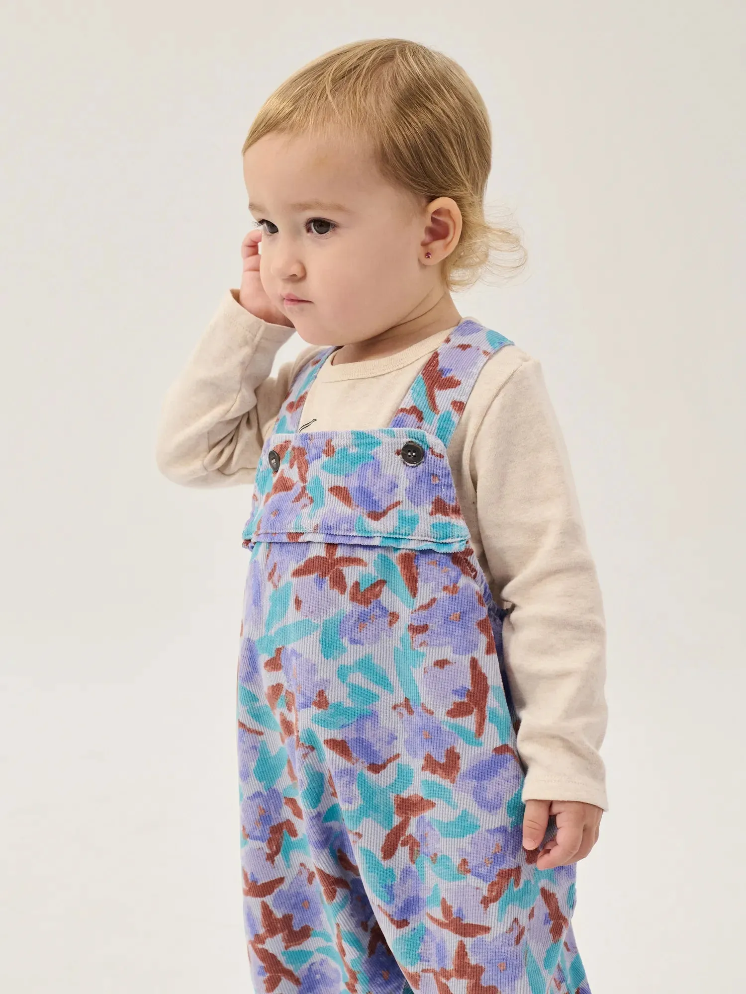 Bobo Choses Watercolor overall baby offwhite fløjl