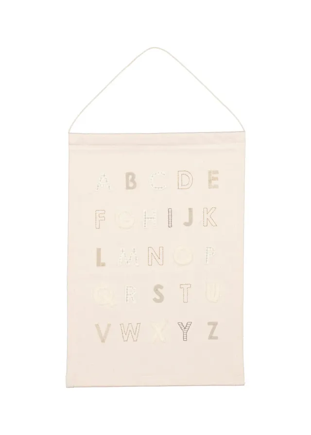 MarMar ABC Poster ENG plakat Natural broderet