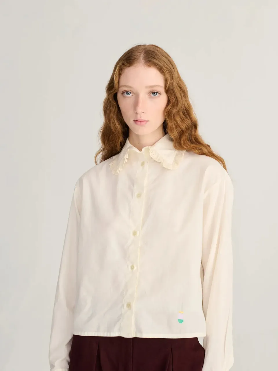 Bobo Choses All About Monsters Lace ending poplin skjorte offwhite