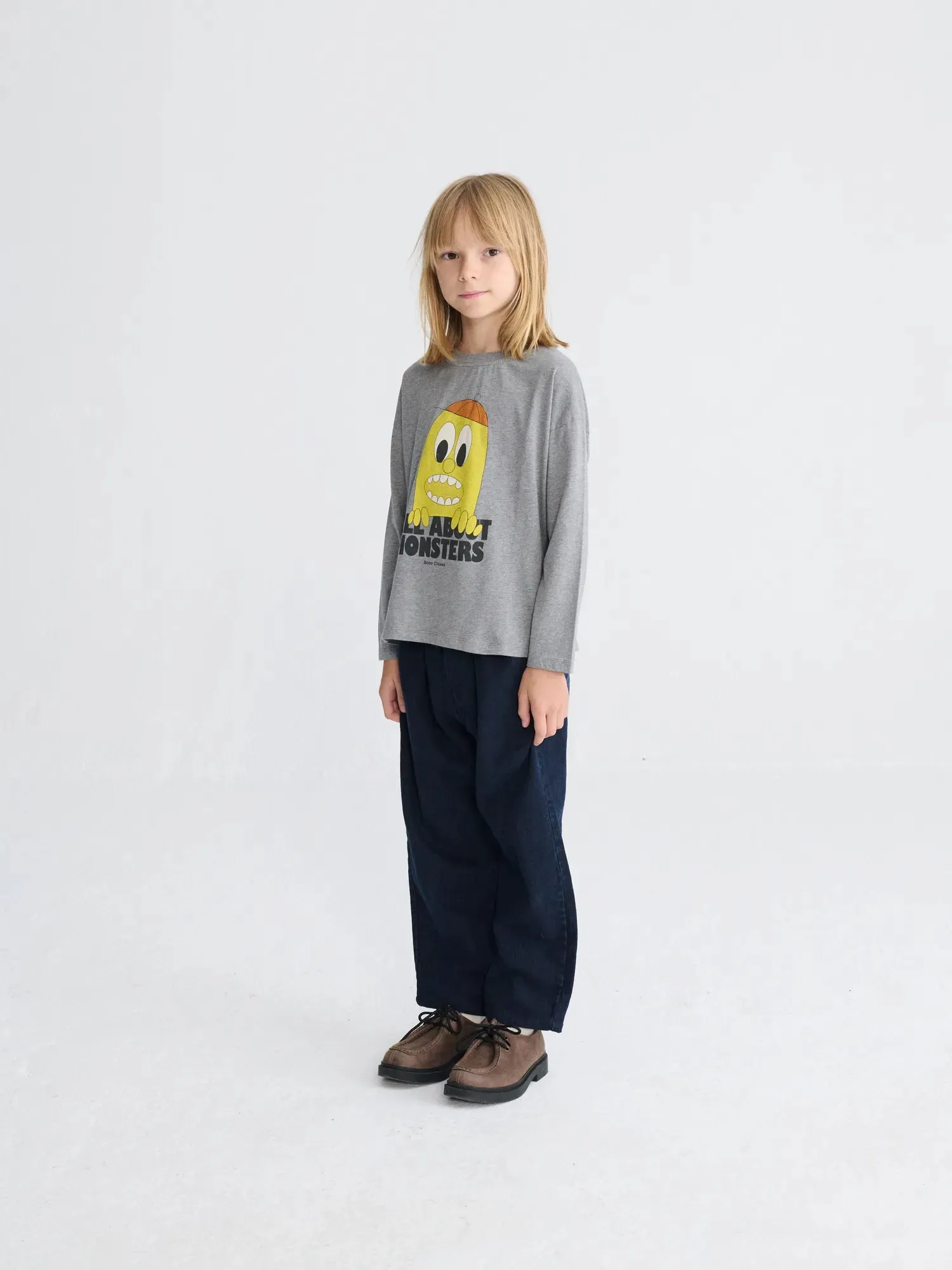 Bobo Choses Bigtooth Lemon t-shirt grå bomuld 2-3Y