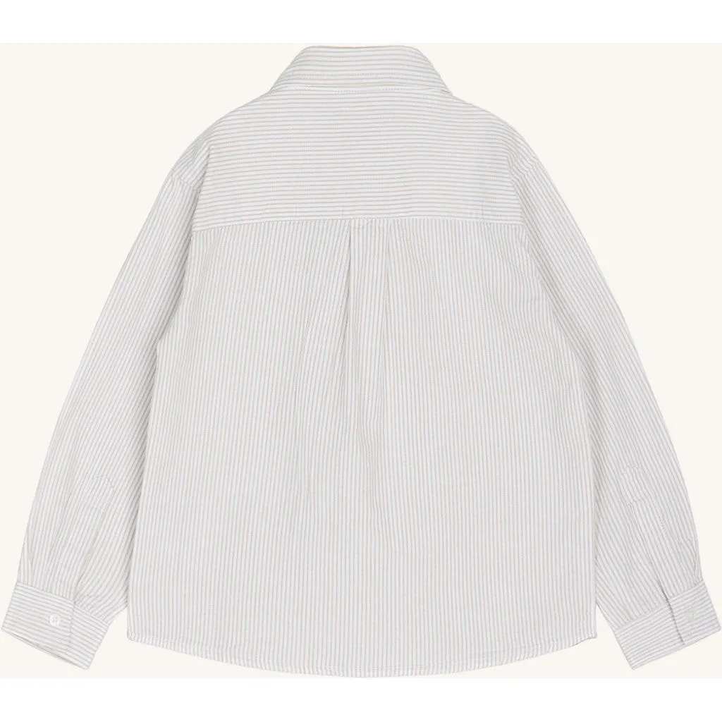 Hust & Claire Ruben Stripe skjorte Cement bomuld