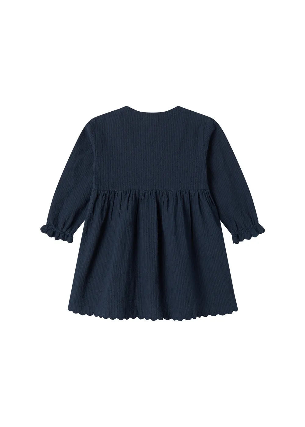 MarMar Dagmara Scallop kjole Dark Blue Stripe
