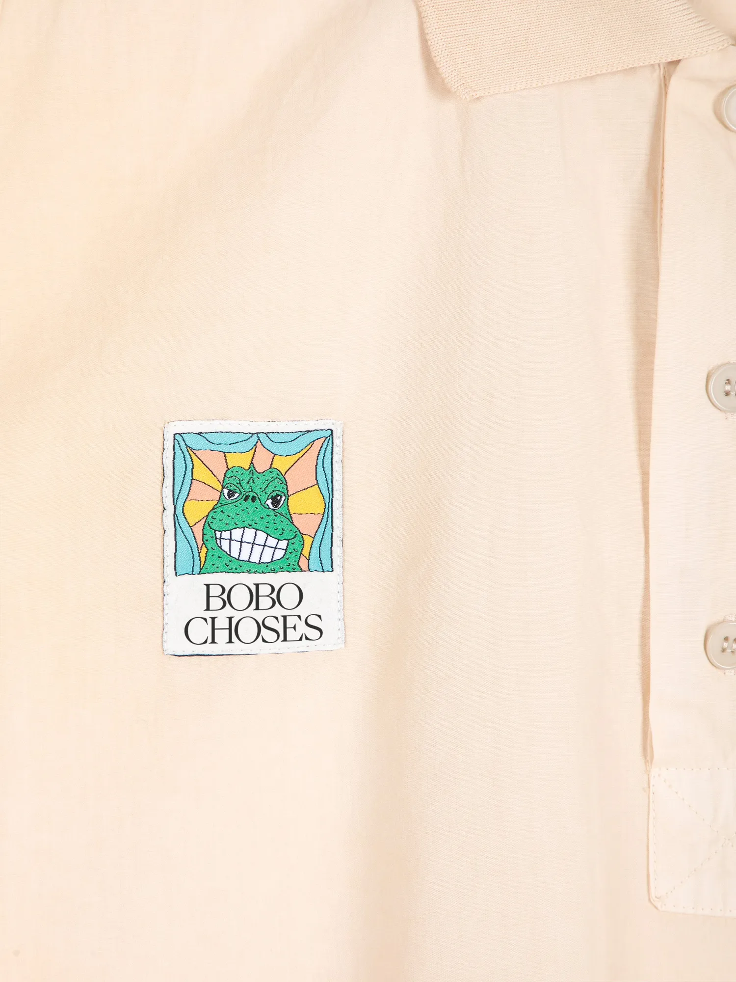 Bobo Choses Labelled oversize poplin polo shirt offwhite M