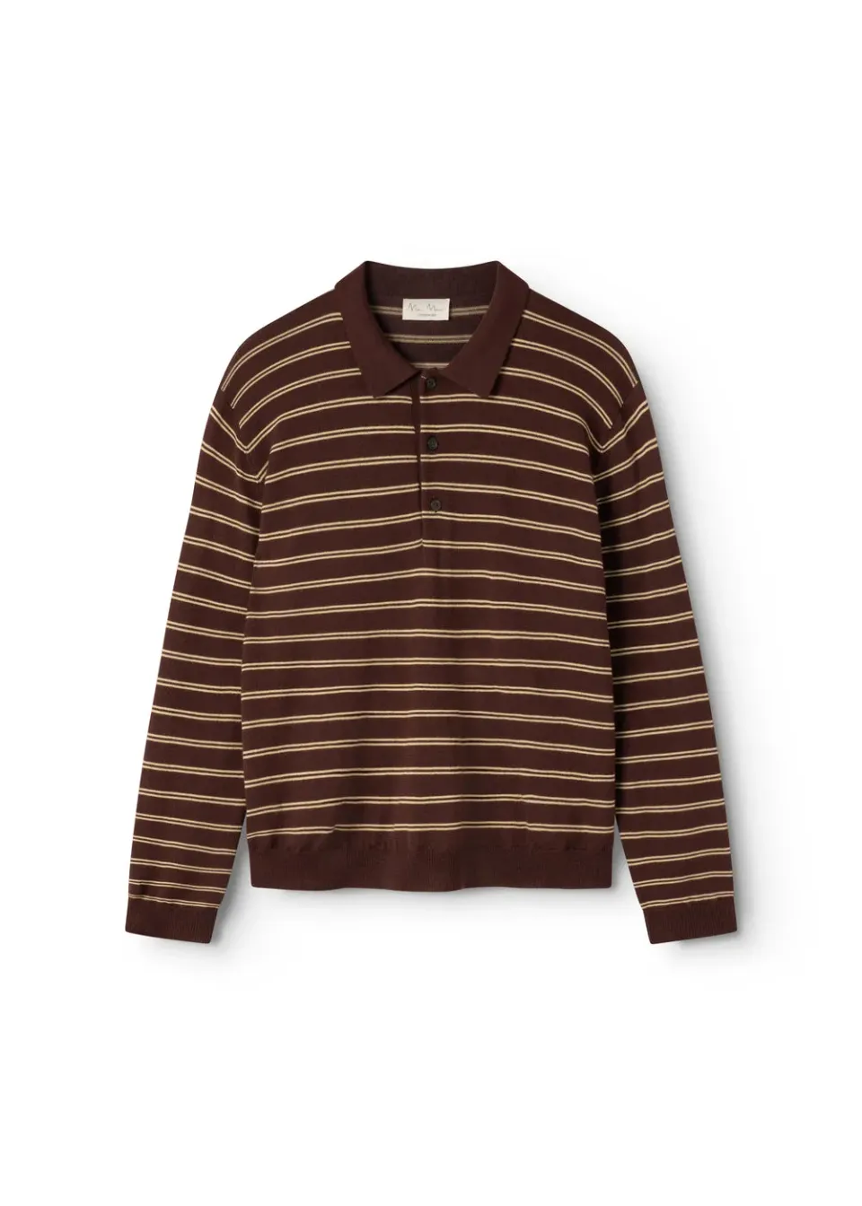 MarMar Teno Polo W strikpolo Dark Wheat Stripe merino