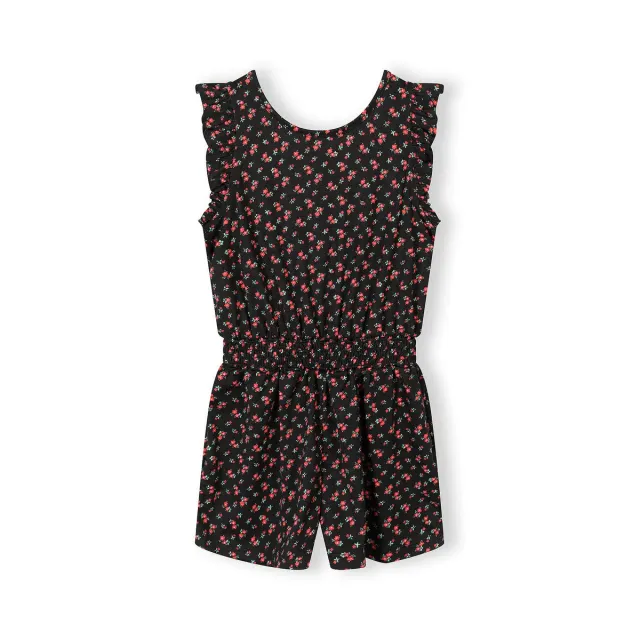 Minoti 44654 playsuit sort blomstret til piger