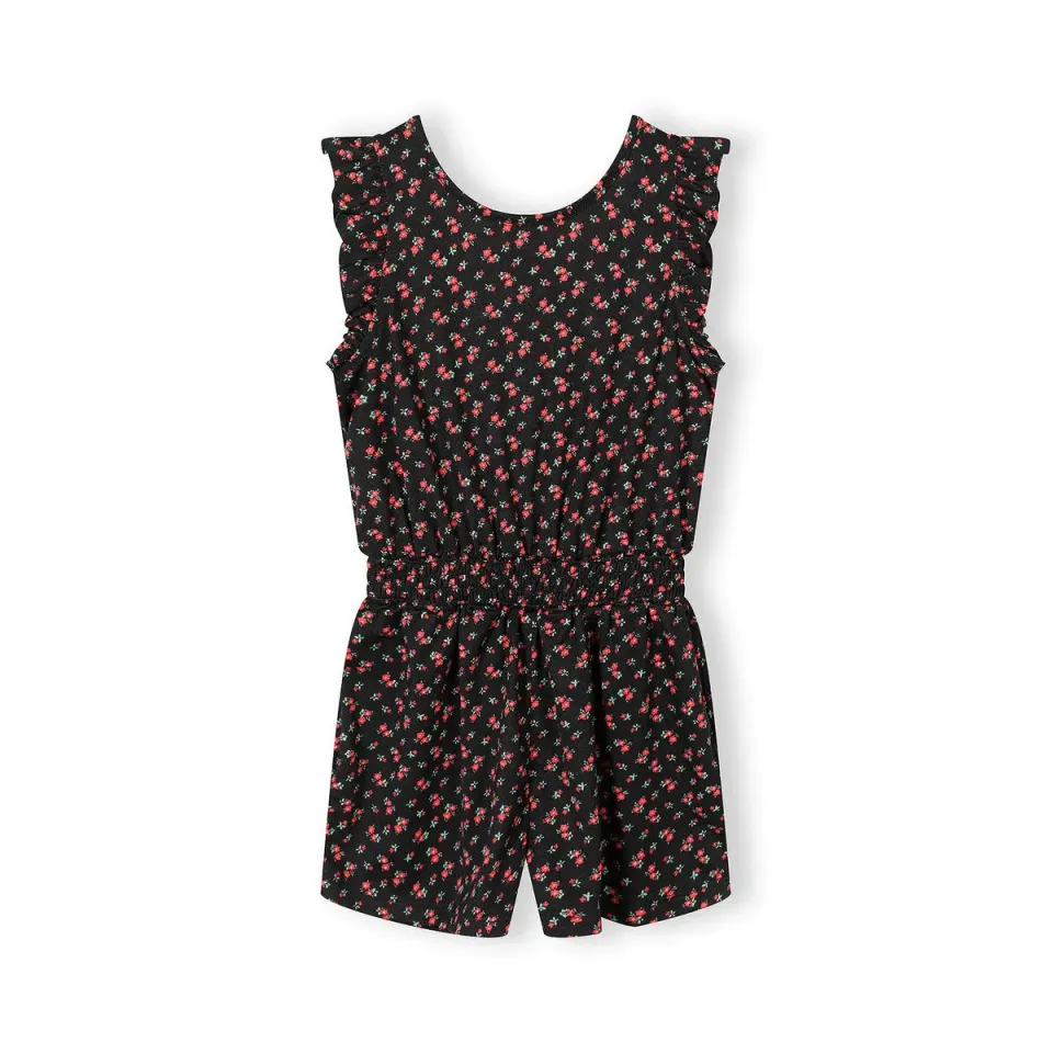 Minoti 44654 playsuit sort blomstret til piger