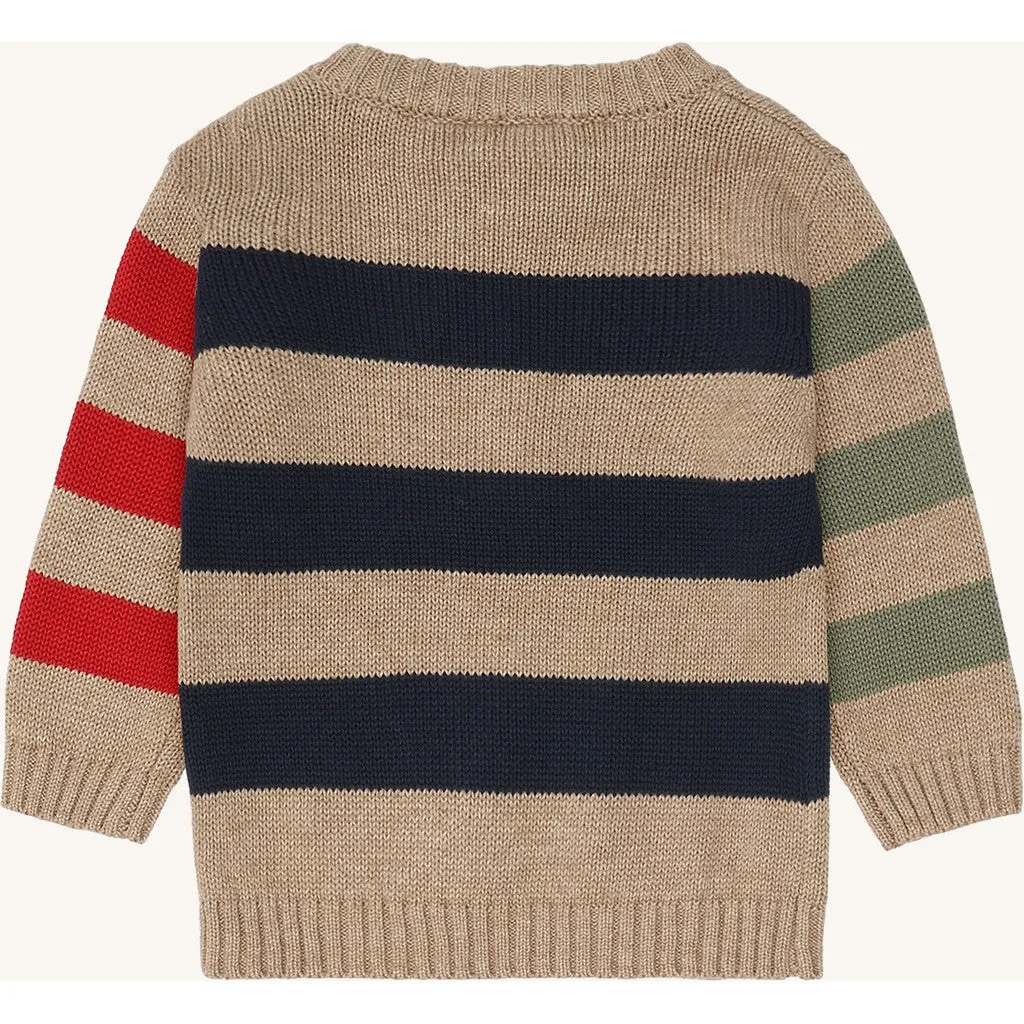 Hust & Claire Pilou Knit Stripes strik Biscuit bomuld