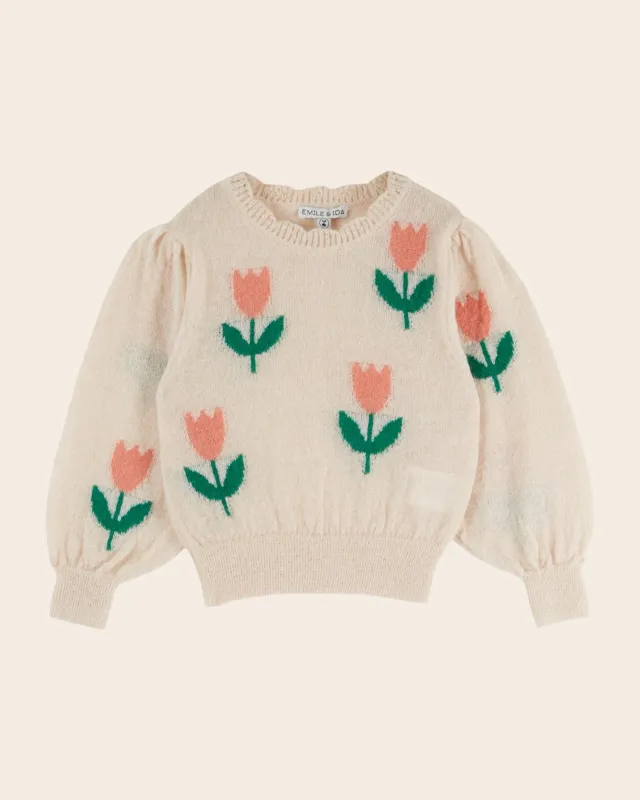 Emile et Ida Tulipe striktrøje rose mohair