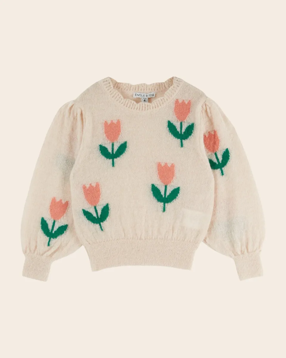 Emile et Ida Tulipe striktrøje rose mohair