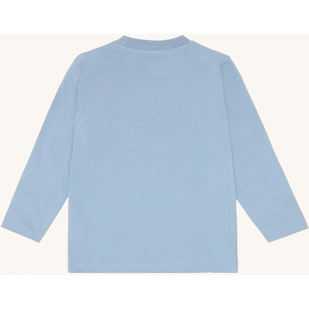 Hust & Claire Anton Croco bluse Light Blue langærmet