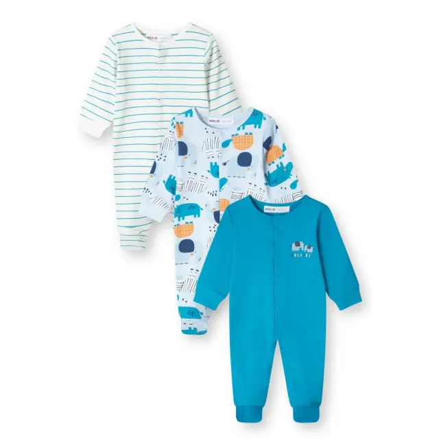 Minoti sparkdragt 3-pak baby print bomuld