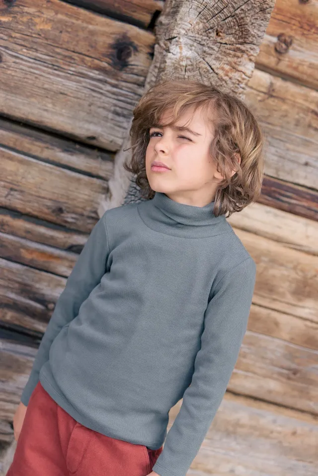 Bonton Titou rullekrave bluse karbon bomuld
