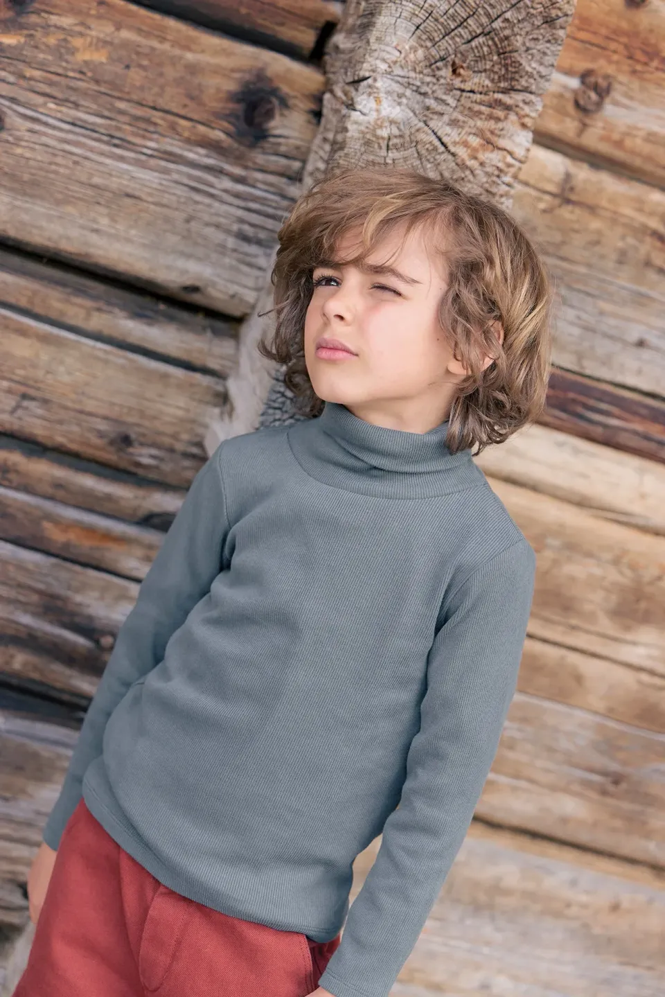 Bonton Titou rullekrave bluse karbon bomuld