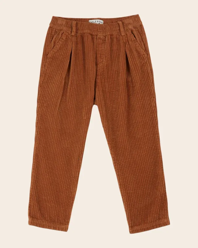 Emile et Ida Pecan fløjlsbukser caramel bred riflet
