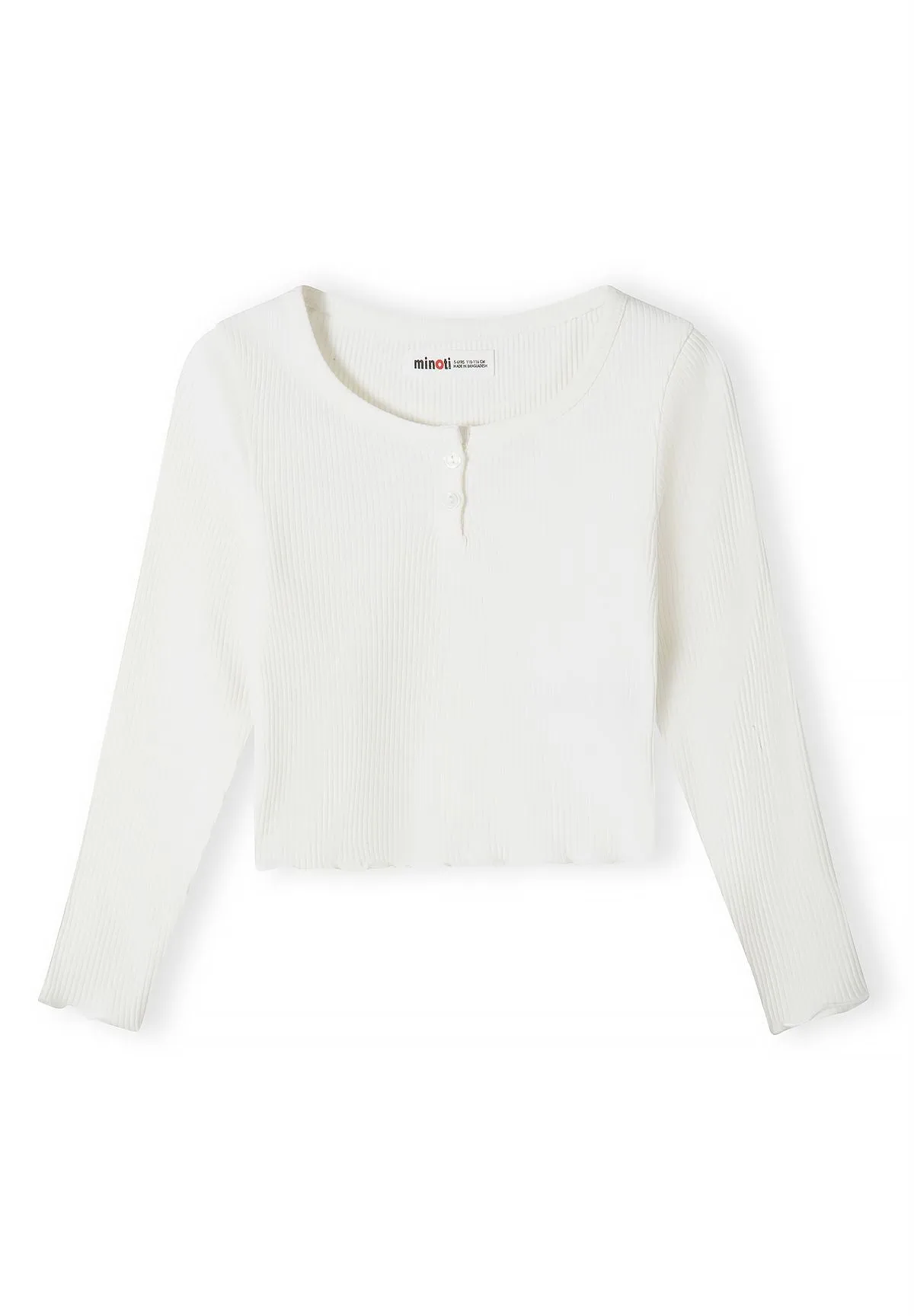 Minoti 45643 t-shirts piger 3-pak rib med knapper