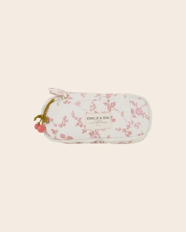 Emile et Ida Rosalie penalhus ecru rosa blomstret quiltet