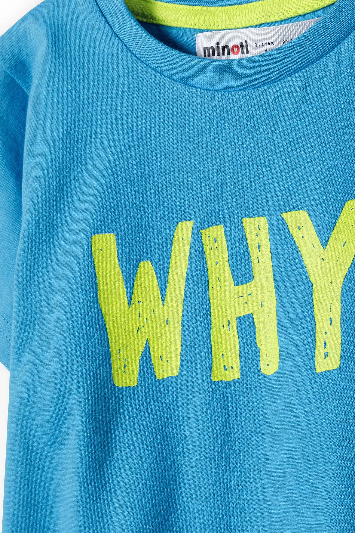 Minoti 38413 t-shirt til drenge turkis bomuld