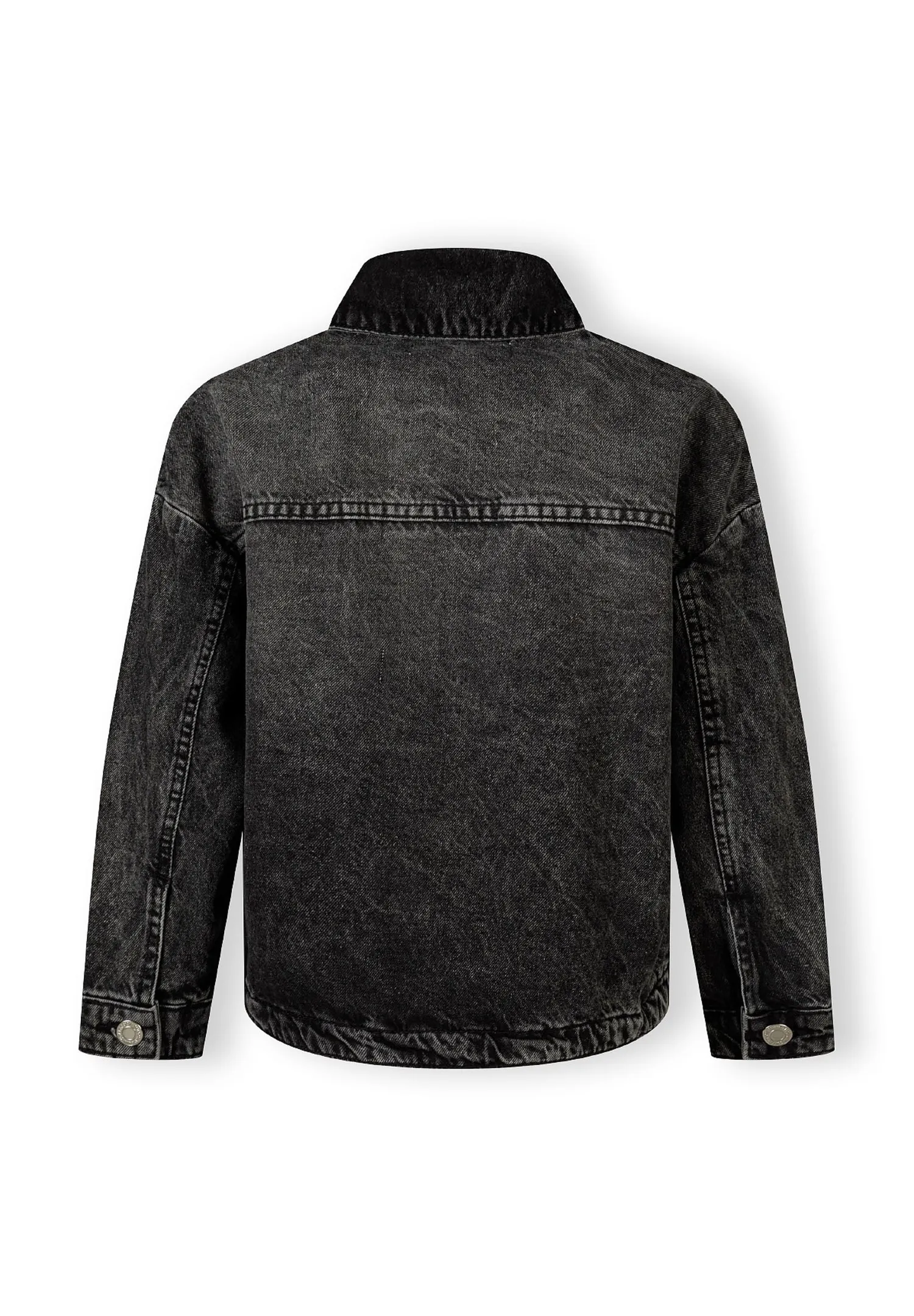 Minoti 43876 denimjakke sort acid wash til piger