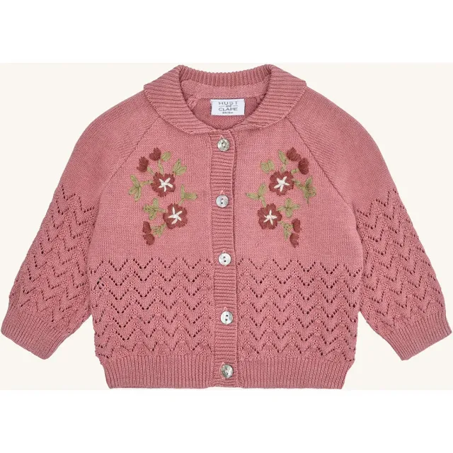 Hust & Claire Cilja cardigan Dry Rose økologisk bomuld