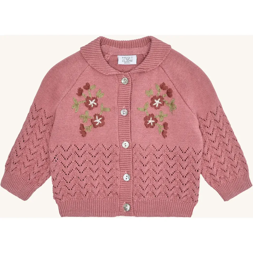 Hust & Claire Cilja cardigan Dry Rose økologisk bomuld