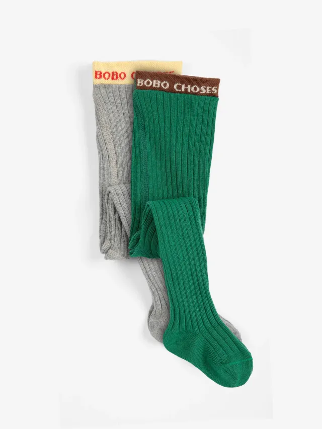 Bobo Choses All About Monsters Tights Pack strømpebukser grøn