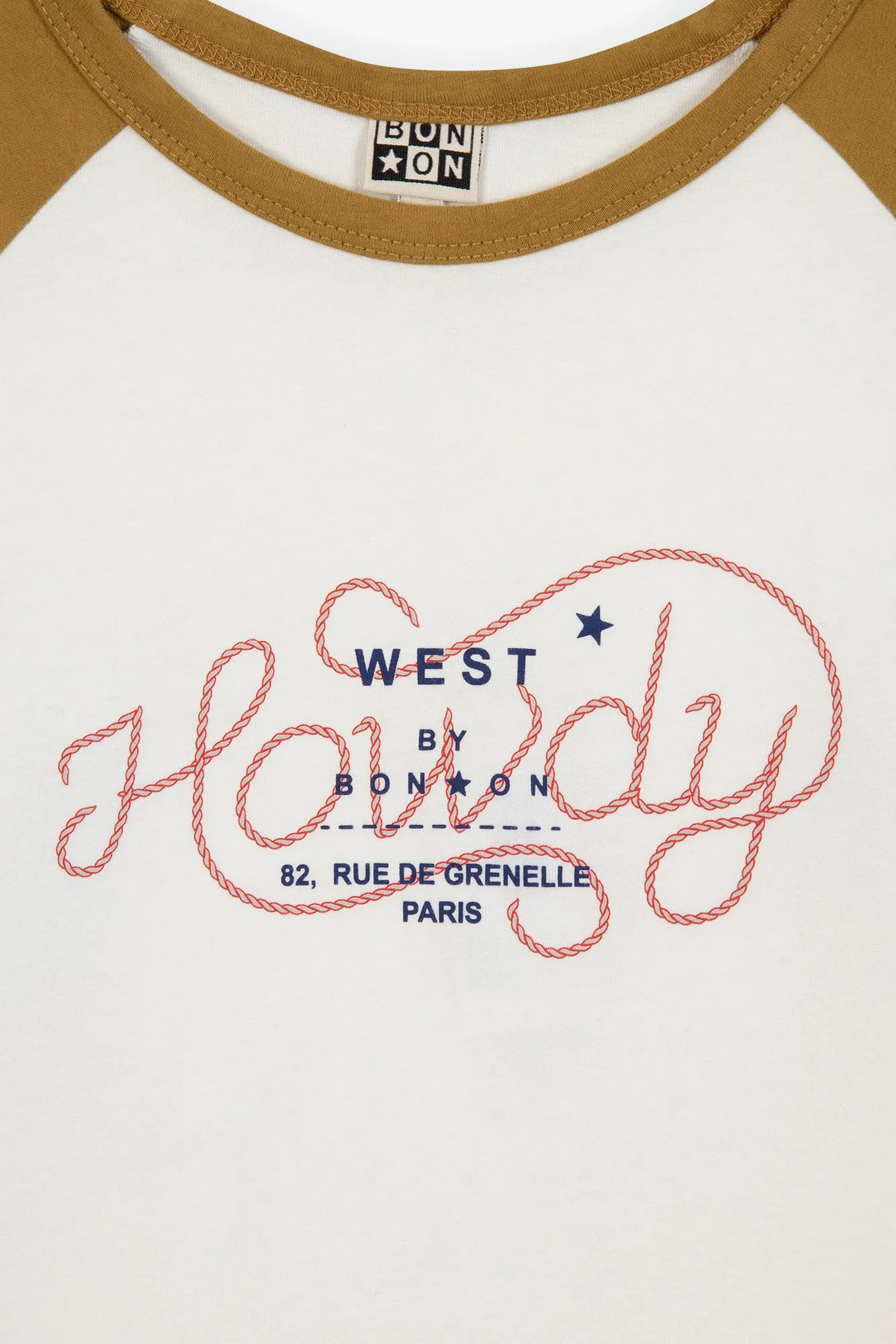 Bonton Tipi Howdy T-shirt langærmet brun 100% bomuld