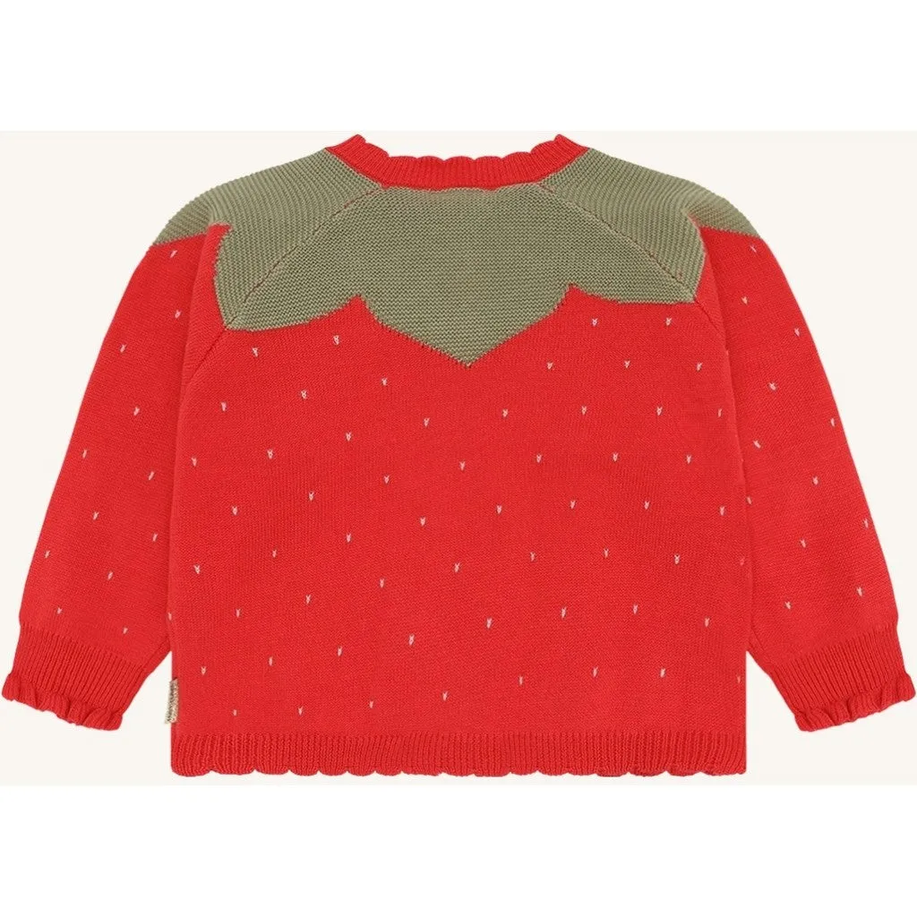 Hust & Claire HCCilja Strawberry cardigan Poppies bomuld