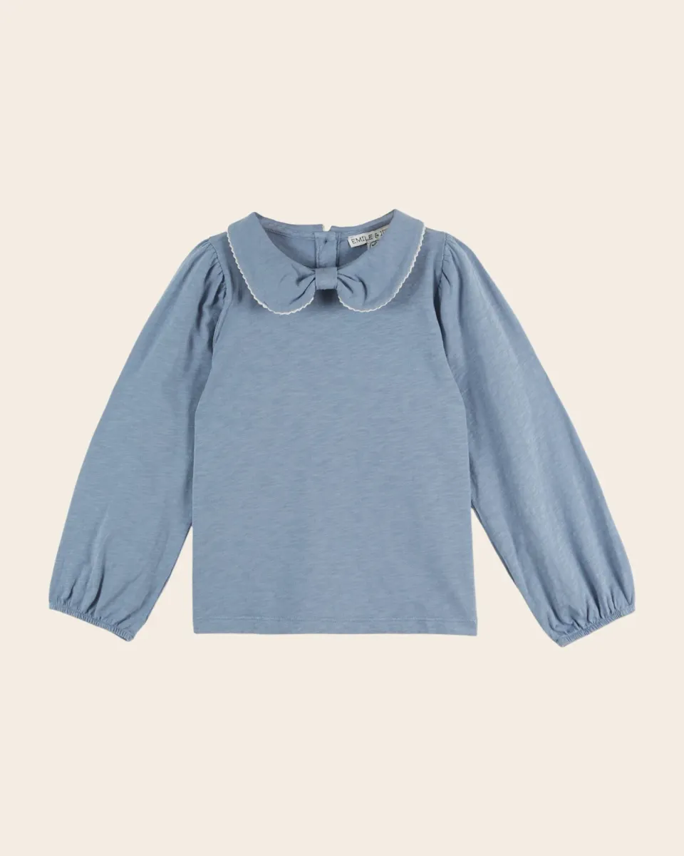 Emile et Ida langærmet t-shirt blå økologisk
