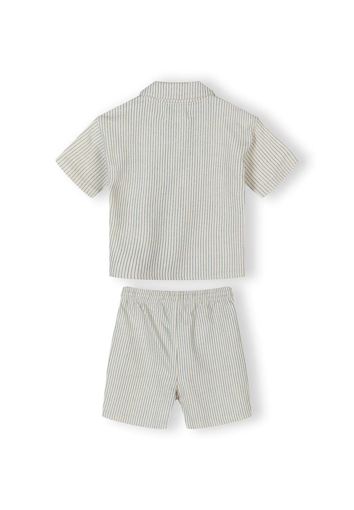 Minoti 44701 sæt baby drenge creme skjorte shorts
