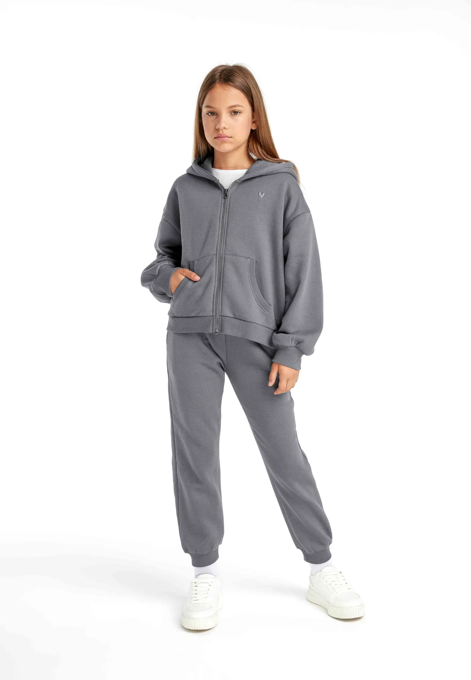 Minoti 39724 joggingbukser til piger grå fleece