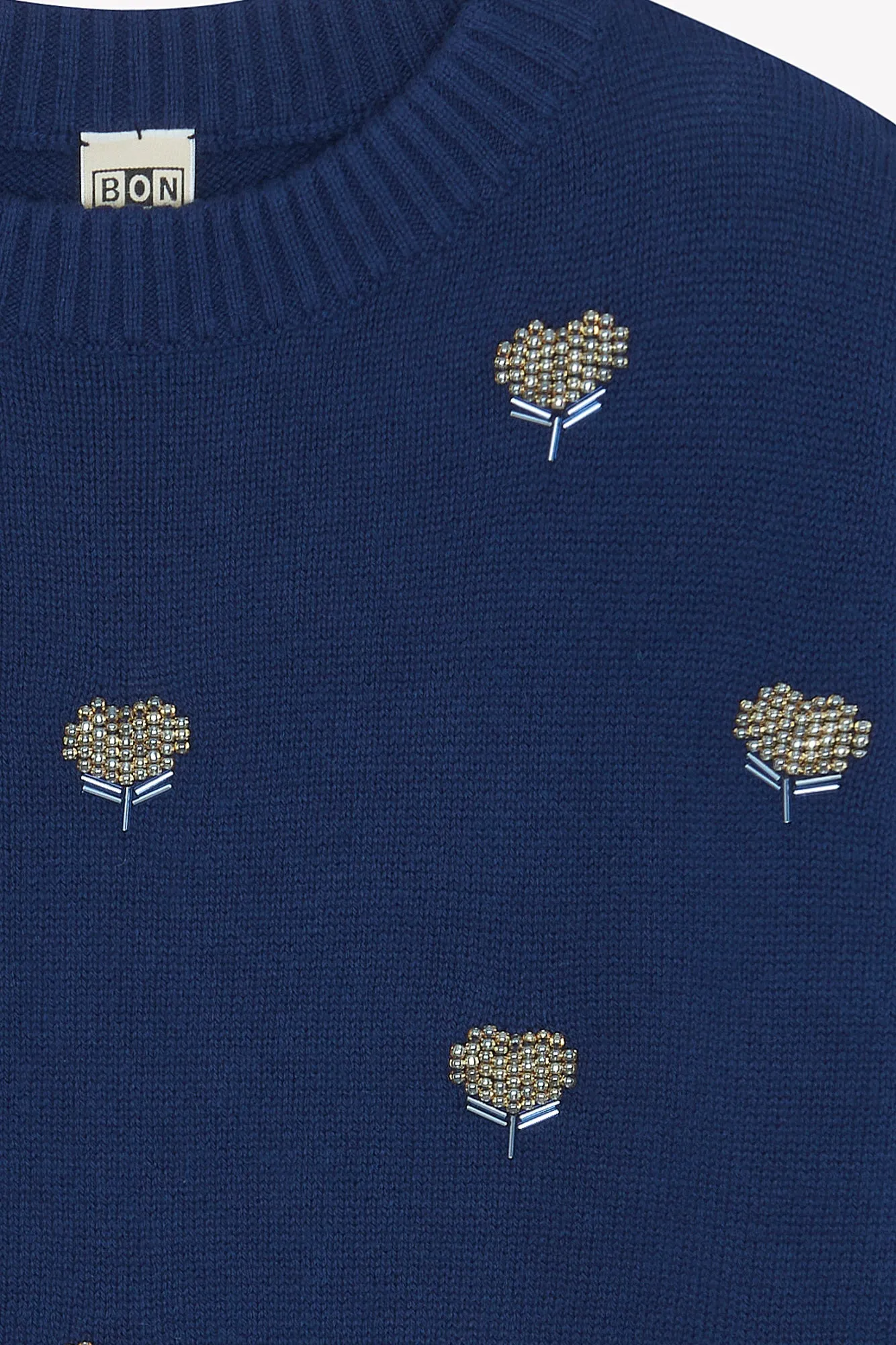 Bonton Lovely Blue striktrøje blå hjerter