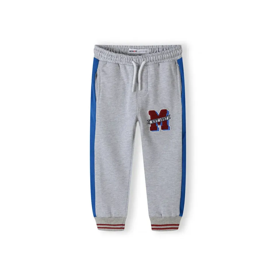 Minoti 40515 joggingbuks grå fleece bomuld