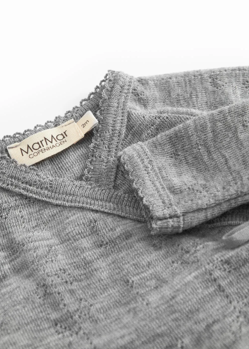MarMar Tut Wrap LS bluse Grey Melange uld slå-om