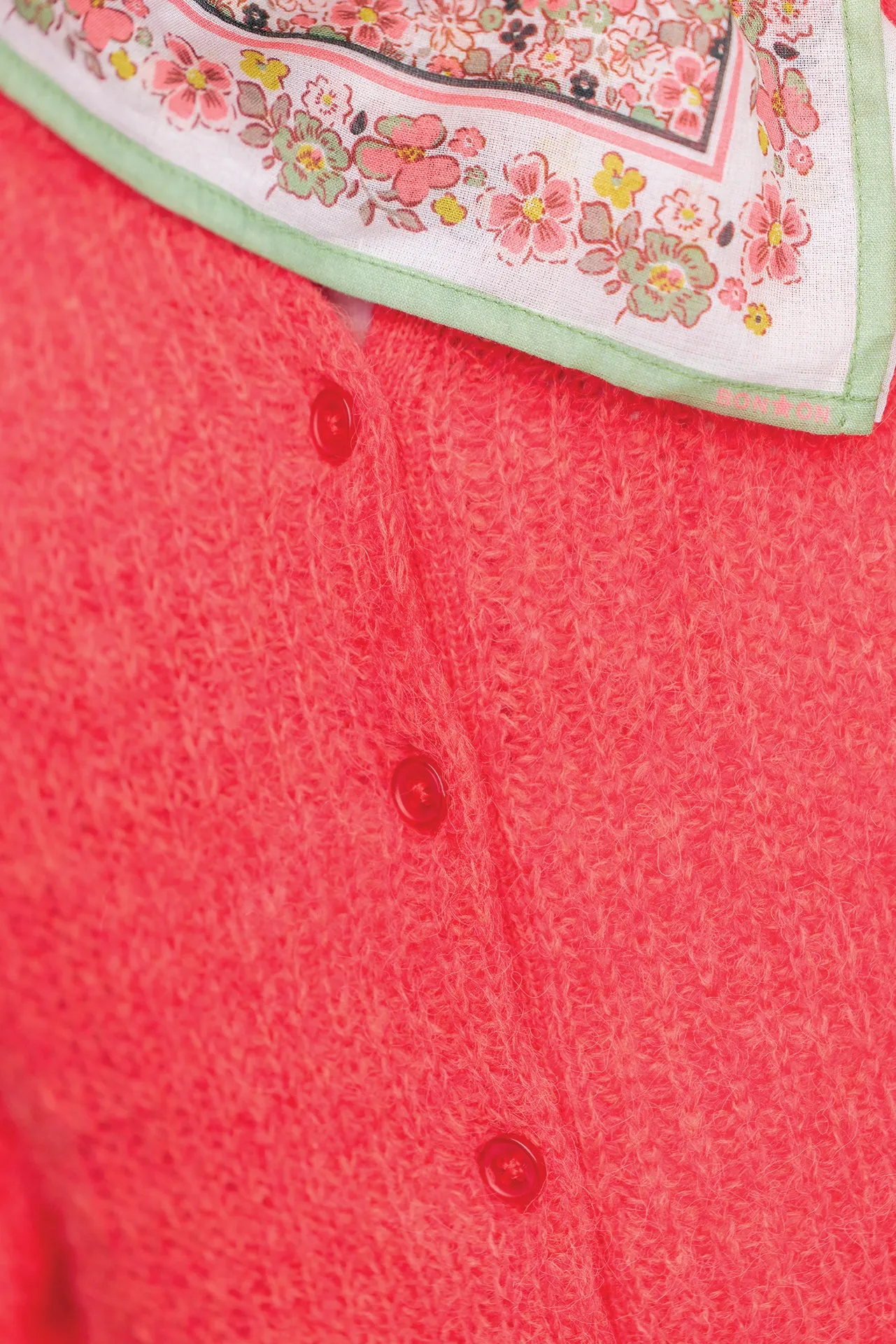Bonton Lizbeth Red Flag cardigan rød rib