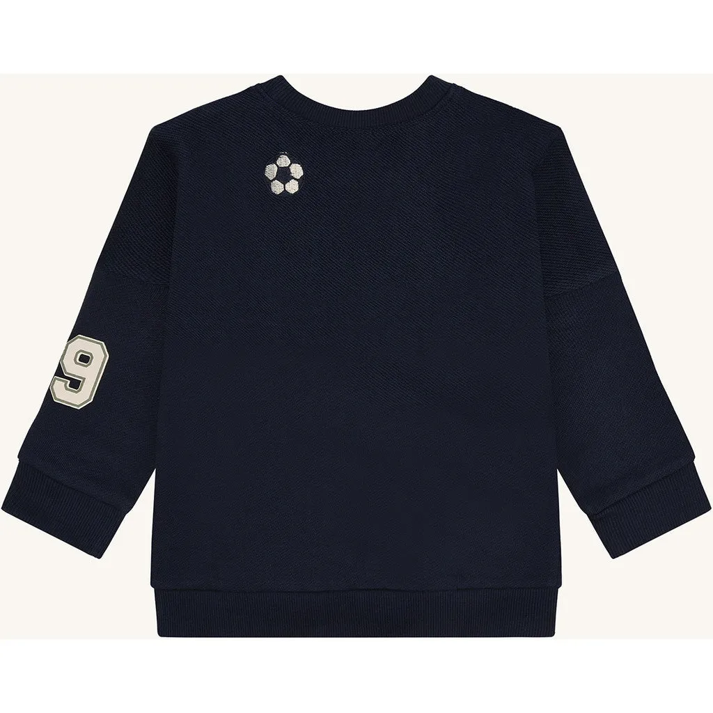 Hust & Claire HCSejer Cross Terry sweatshirt More Navy økologisk bomuld